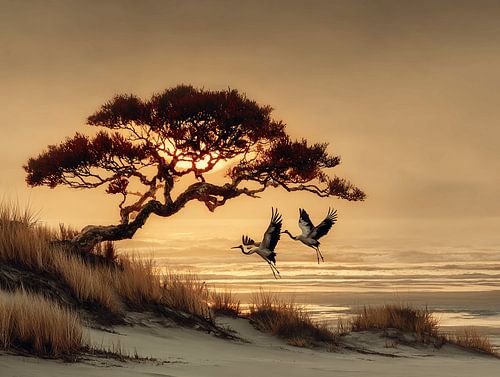 Dusky Symphony of Cranes' Flight | Flying Cranes