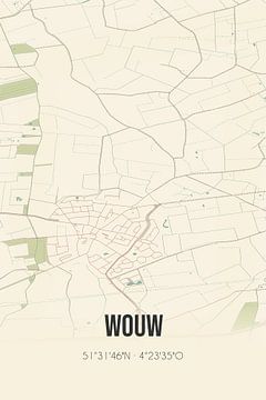 Vintage landkaart van Wouw (Noord-Brabant) van MijnStadsPoster