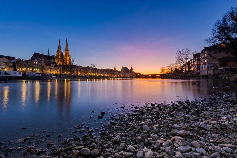 Coucher de soleil à Ratisbonne sur le Danube par Robert Ruidl