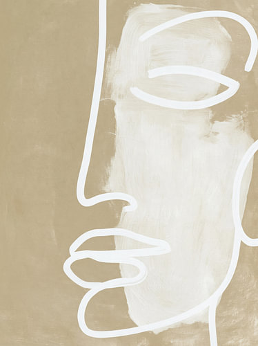 Minimalistisches Gesicht in Linienführung