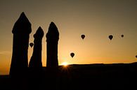 Ballons bei Sonnenaufgang in Kappadokien, Türkei von Johan Zwarthoed Miniaturansicht