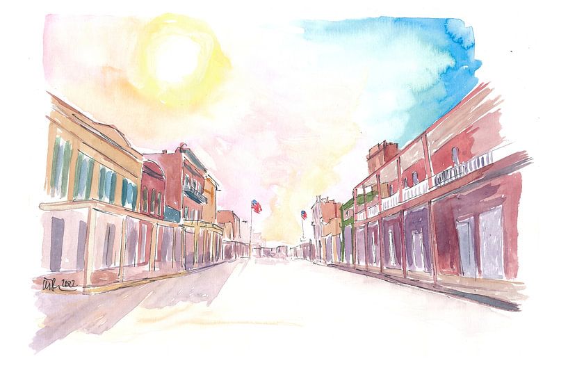 Historische Hauptstraßenszene in Sacramento, Kalifornien von Markus Bleichner