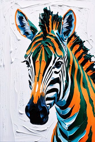 Kleurrijke abstracte zebra