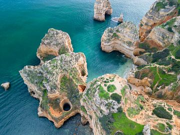 Ponta da Piedade cliffs in Portugal's Algarve region by David Gorlitz