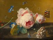 Bloemstilleven met pioenroos, Jan van Huijsum van Meesterlijcke Meesters thumbnail