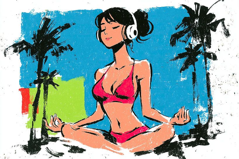 Woman Meditation by OMG Art