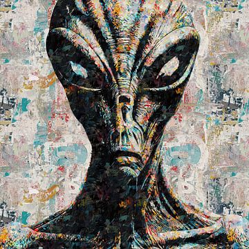 Close-up van een alien (abstracte kunst) van Art by Jeronimo