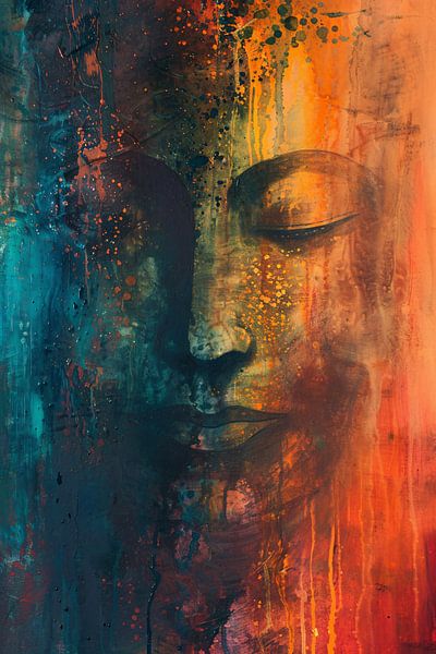 Abstract Buddha in vibrant colours by Art & Soul Creations