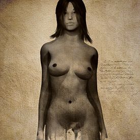 Femme nue - Naomi nue debout devant sur Jan Keteleer