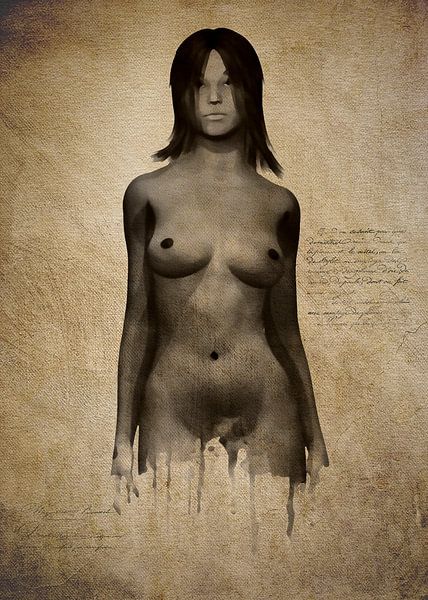 Femme nue - Naomi nue debout devant par Jan Keteleer