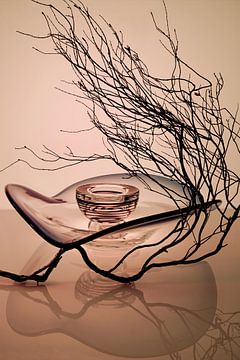 Modern still life. Glass. Peach Fuzz. 4 by Alie Ekkelenkamp