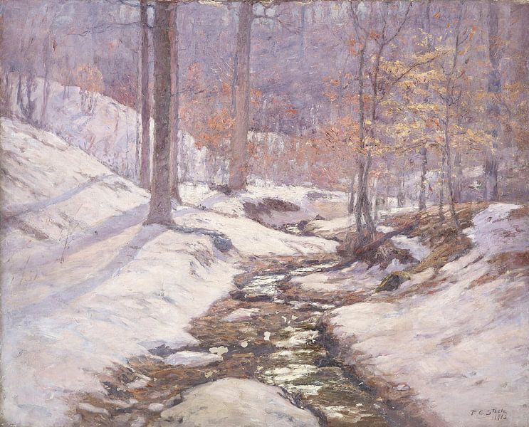 T C. Steele (American, 1847-1926)~Winter Sunlight by finemasterpiece