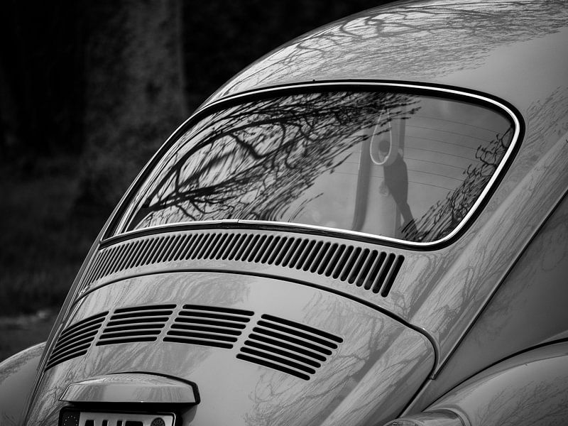 Tijdloze Schoonheid: Een Gedetailleerde Blik op de Achterkant van de Oude Volkswagen Kever van Robin Jongerden