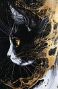 Abstract cat with gold accents by Imperial Art House thumbnail