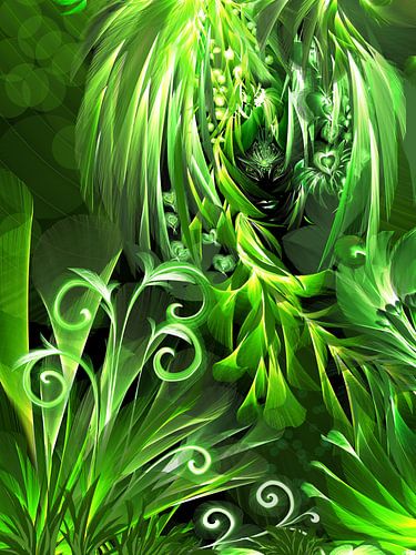 Katzenfrau im Dschungel