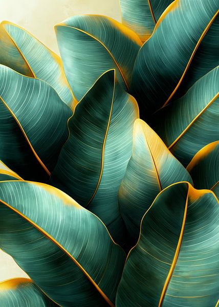 Tropische bananenbladeren natuur kunst van JBJart Justyna Jaszke