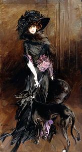 Portrait der Marchesa Luisa Casati mit einem Windhund, Giovanni Boldini