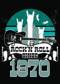 Rock N Roll Since 1970 Father's Day Gift for Dads by Millennial Prints
