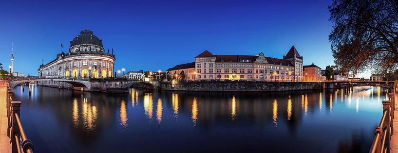 Panorama de Berlin- Bodemuseum et l'île des musées à l'heure bleue par Frank Herrmann
