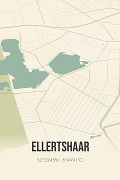 Vintage landkaart van Ellertshaar (Drenthe) van MijnStadsPoster