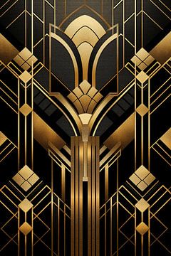 Goud Zwart Art Deco Motief van Whale & Sons