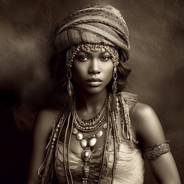 Afrikanische Frau, Druckgröße quadratisch von Carla Van Iersel