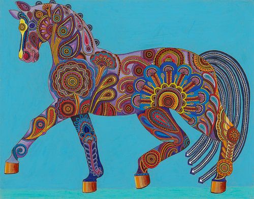 Horse in Zen Doodle-stijl