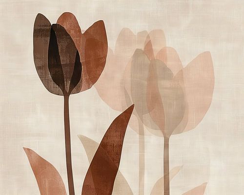 Peinture abstraite de tulipes