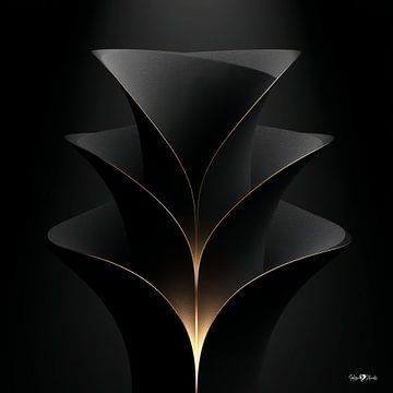 Abstraktes Schwarz mit zartem Gold