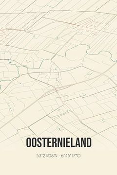 Vintage landkaart van Oosternieland (Groningen) van Rezona