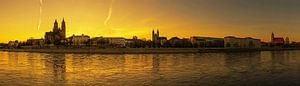 Magdeburg Panorama im Sonnenuntergang
