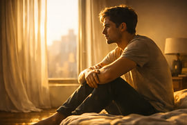 Een peinzende man bij het raam – Portret in het gouden ochtendlicht