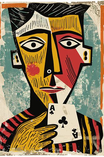 Kubistisch Portret met Kaart