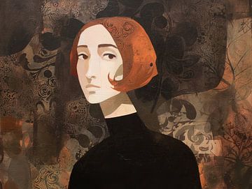 Vrouw met Rood Haar | Vrouw met Korte Haar van Kunst Kriebels
