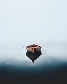 Lonely boat on the lake