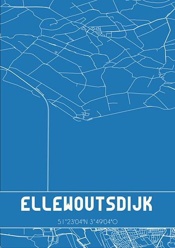 Blaupause | Karte | Ellewoutsdijk (Zeeland)