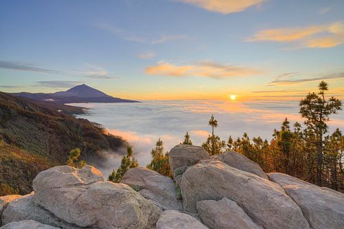 Tenerife view towards Teide at sunset