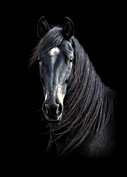 Cheval noir majestueux par vipart