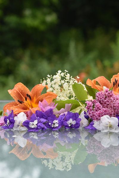 Flowers from the garden in summer by Claude Laprise