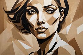 Portret vrouw in beige kleuren van Art & Soul Creations