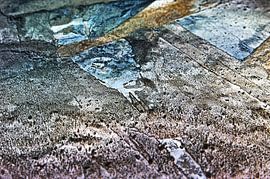 Poésie hivernale de glace et de gel dans les tons bleu-vert
