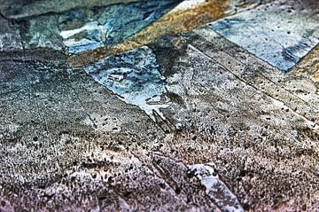 Winter poetry of ice and frost in blue-green tones