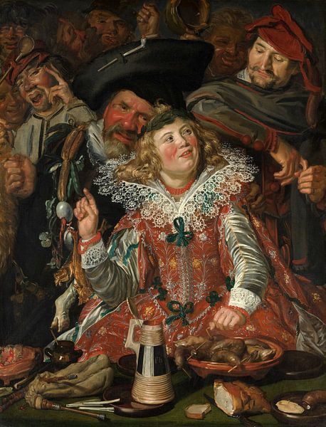 Feestgangers op vastenavond, Frans Hals - 1623 van Het Archief