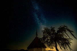 The breathtaking Milky Way above the Ölberg Chapel in Ehrenkirchen