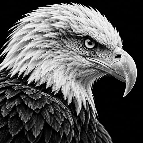 The Eagle – Strength and Freedom in Black and White