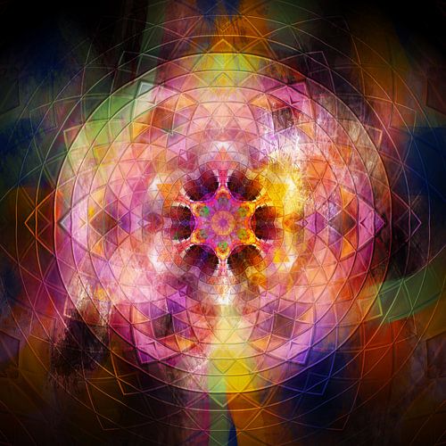 Mandala in rainbow colours