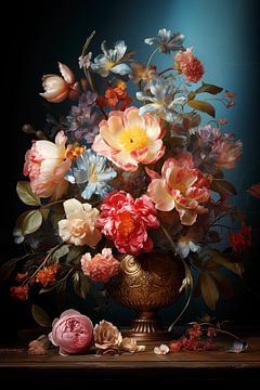 Bouquet âge d'or - tons pastel sur Marianne Ottemann - OTTI