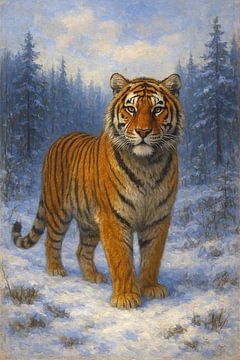 A painting of a Siberian tiger. by Johannes