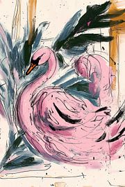 Pink swan by Franka Poulain