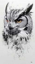 owl - little owl by Gelissen Artworks